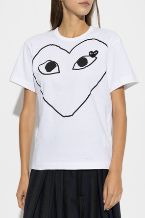 Comme des Garçons Play Cotton T-shirt with logo patch