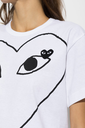 Comme des Garçons Play Cotton T-shirt with logo patch