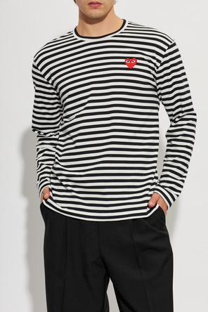 Comme des Garçons Play Bawełniany t-shirt z naszywką z logo