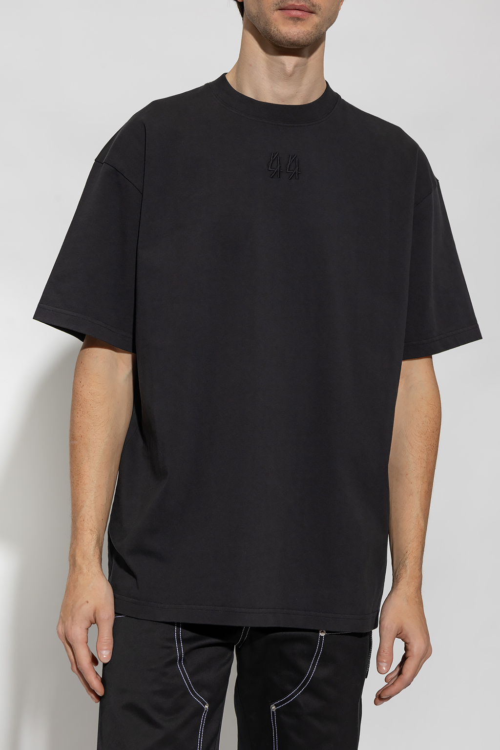 44 Label Group Bershka washed t-shirt with raw edge in stone