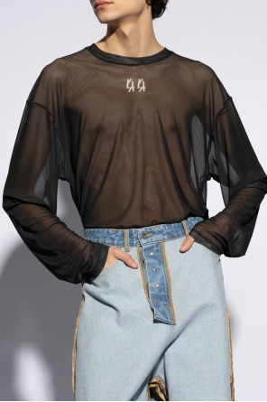 44 Label Group Sheer T-shirt with long sleeves