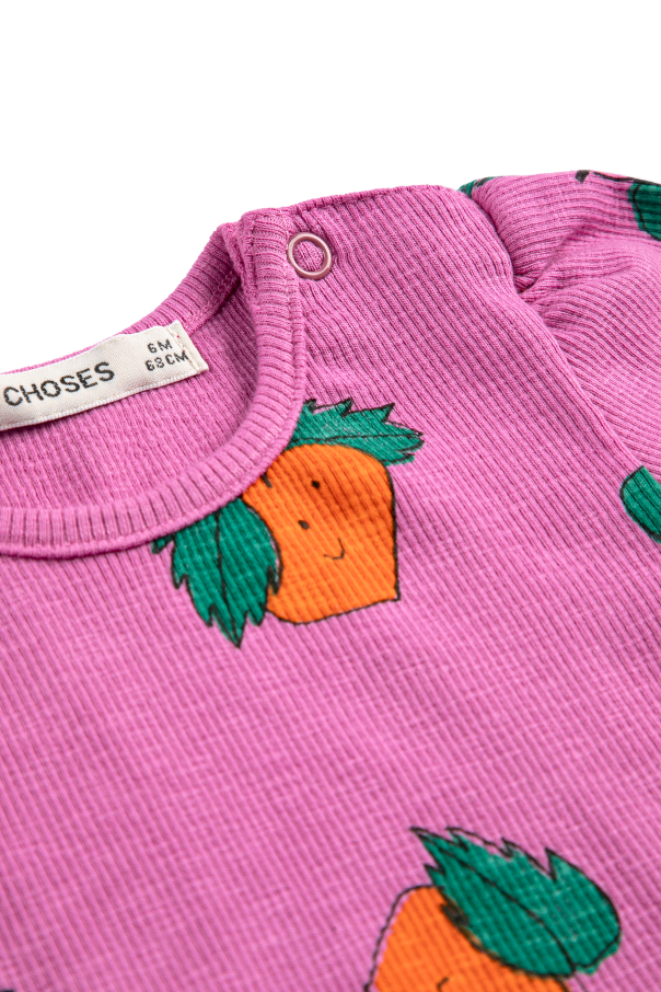 Bobo Choses Prążkowany t-shirt z nadrukiem