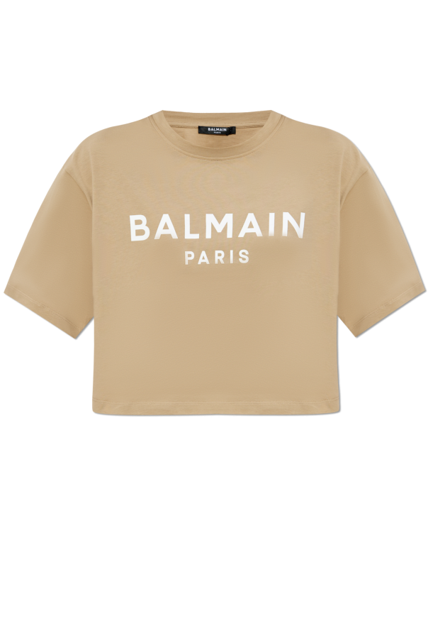 Balmain Krótki t-shirt z nadrukowanym logo