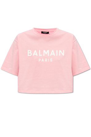 Cropped t-shirt with logo od Balmain