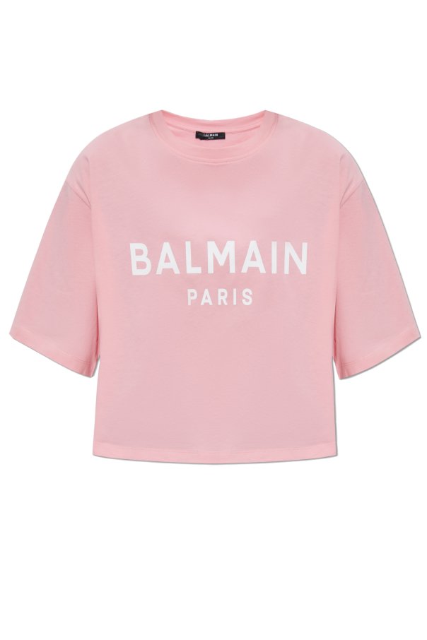 Balmain Krótki t-shirt z nadrukowanym logo