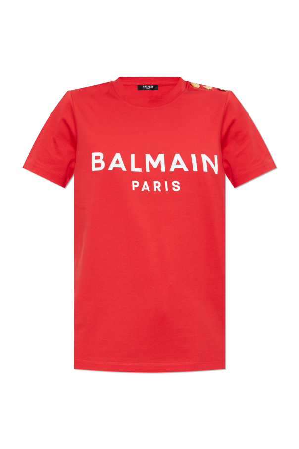 Balmain T-shirt z nadrukowanym logo