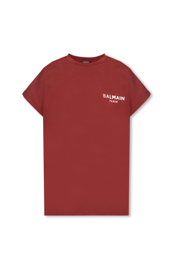 Balmain Balmain cropped logo-print T-shirt