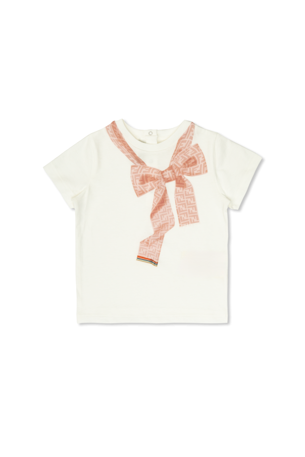 Fendi Kids Bawełniany t-shirt z nadrukiem