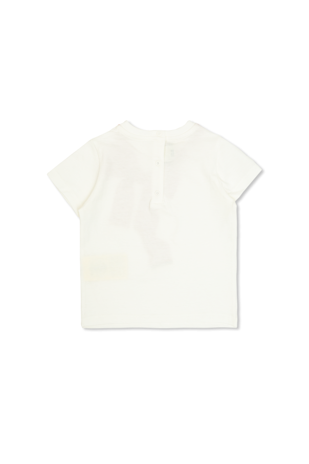 Fendi Kids Bawełniany t-shirt z nadrukiem