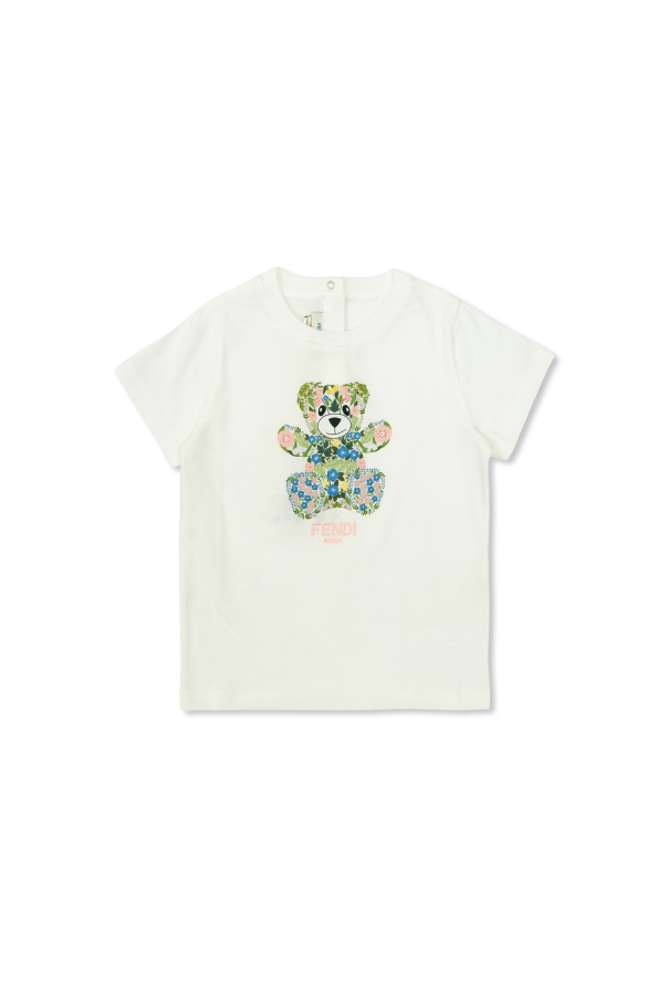 T-shirt with colorful print od Fendi Kids