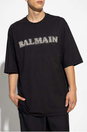 Balmain T-shirt z połyskującą aplikacją