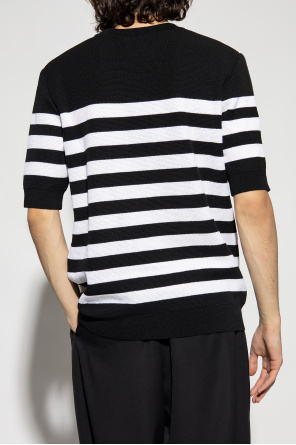balmain mesh Striped T-shirt