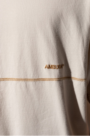 Ambush gingham-check cotton-blend shirt