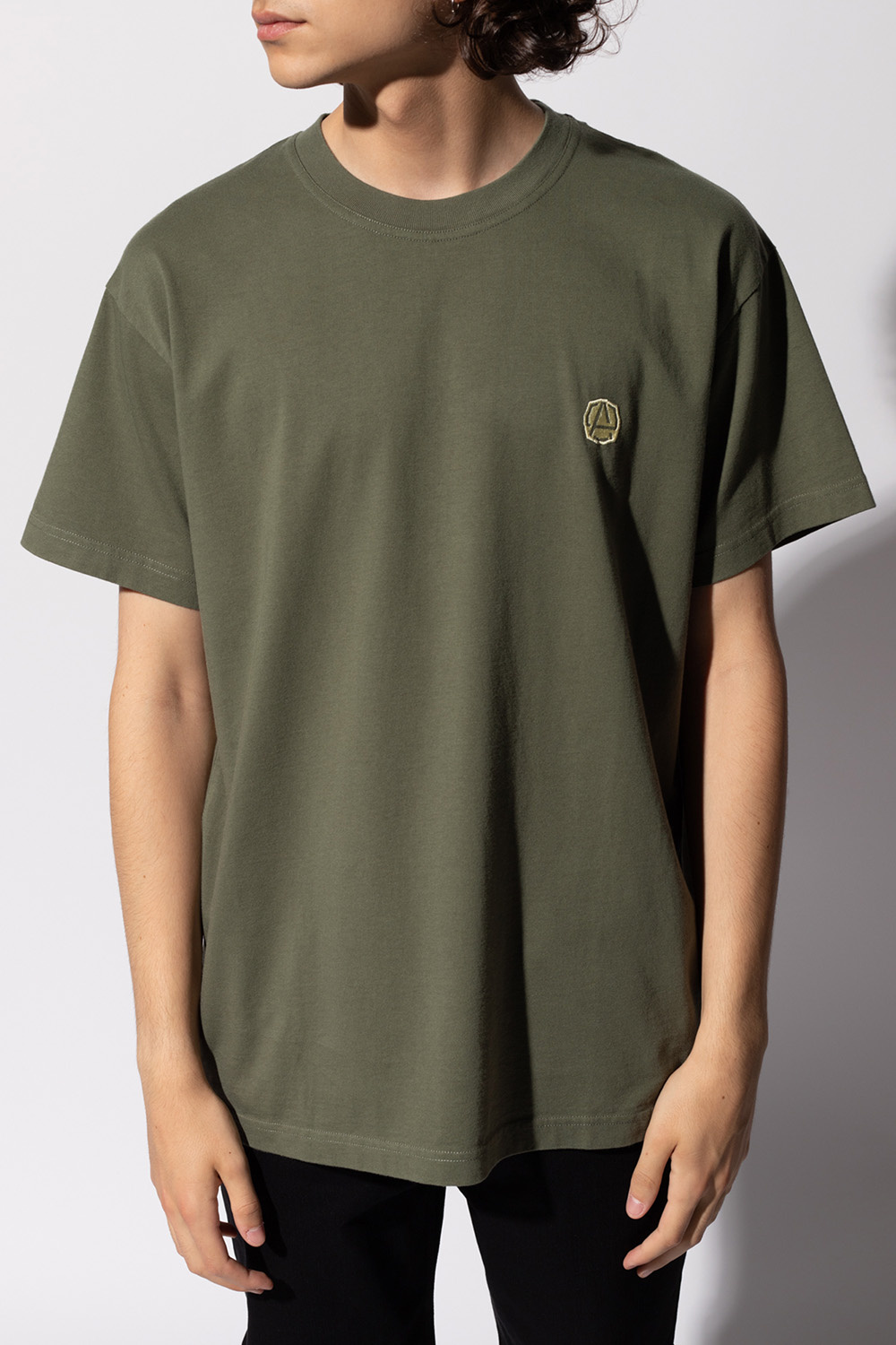 Ambush Cotton crew T-shirt Texture with turn back cuff and Barbour Sea Dog graphic to chest