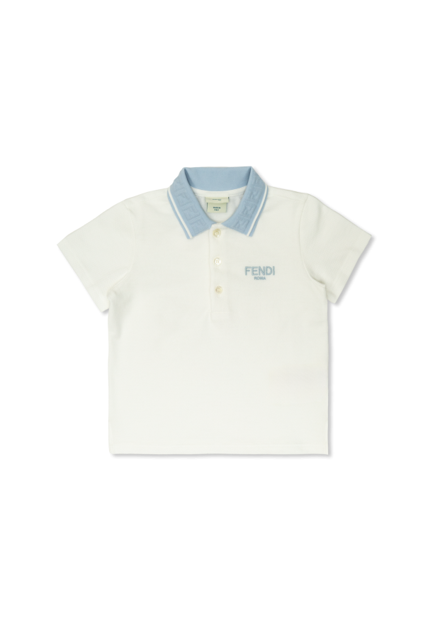 Fendi Kids Polo z wyszytym logo