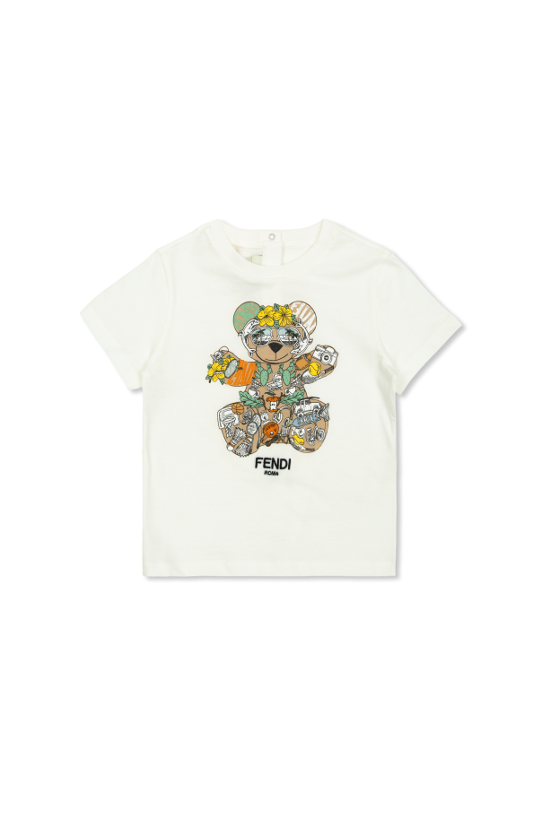 T-shirt with colorful print od Fendi Kids