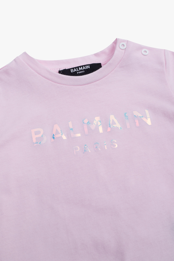 Balmain Kids Balmain logo button-detail knitted top