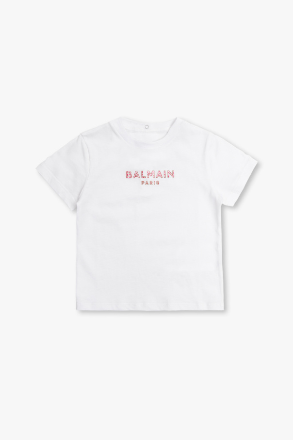 Balmain Kids Balmain scribble-print cotton T-shirt Bianco