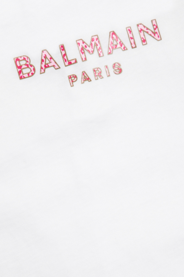 Balmain Kids Balmain scribble-print cotton T-shirt Bianco