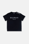 Balmain T-Shirt mit Patchwork-Print Nude