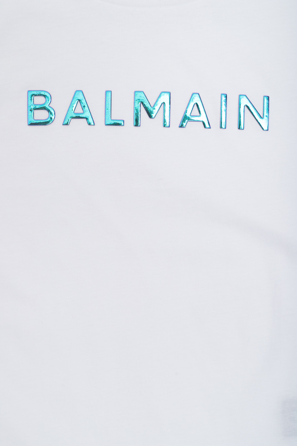 Balmain Kids Balmain Kids logo-print scoop-neck swimsuit