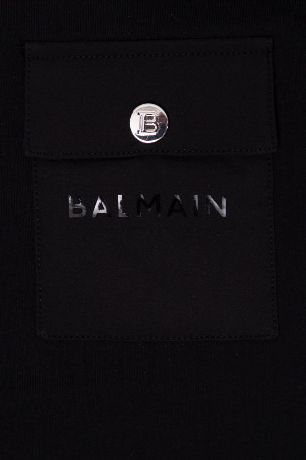 Balmain Kids wide balmain Logo Monogram T-shirt