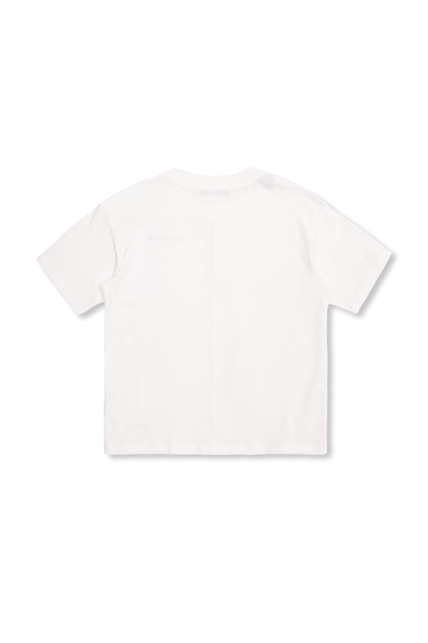 balmain ruched Kids T-shirt with logo