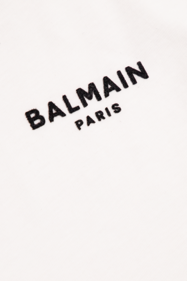 Balmain Kids Balmain velvet logo hoodie