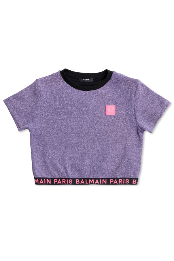 T-shirt z logo od Balmain Kids