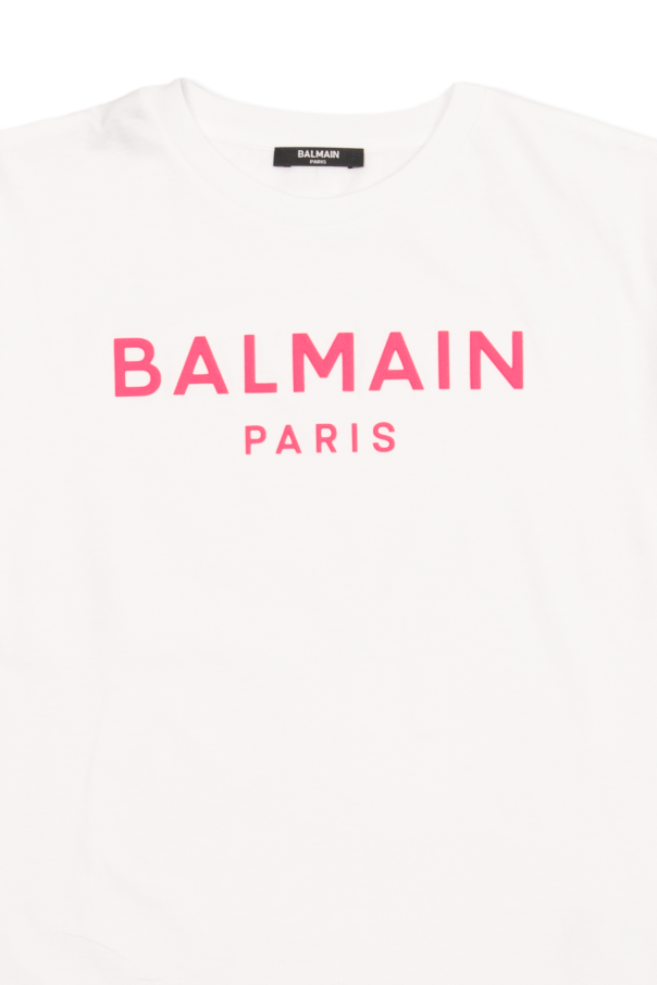 Balmain Kids AA Gris Washed logo hoodie from Balmain