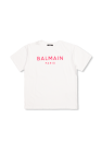 Balmain logo-patch striped shirt