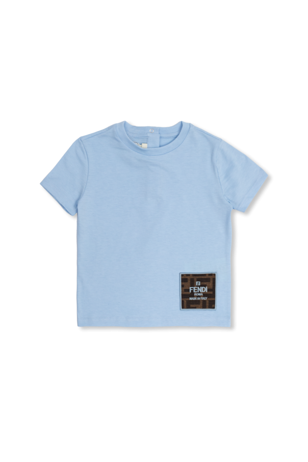 T-shirt with logo patch od Fendi Kids