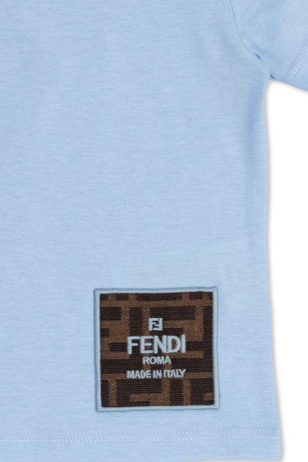 Fendi Kids T-shirt z naszywką z logo