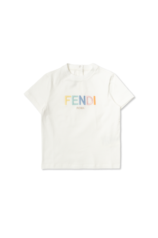 T-shirt with printed logo od Fendi Kids