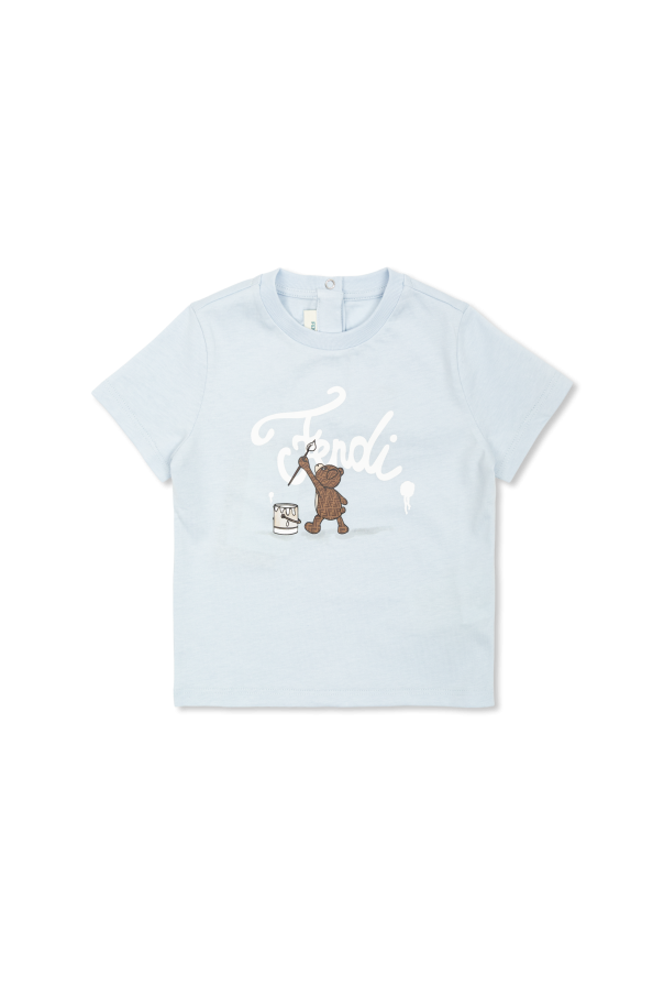 Cotton T-shirt with logo od Fendi Kids