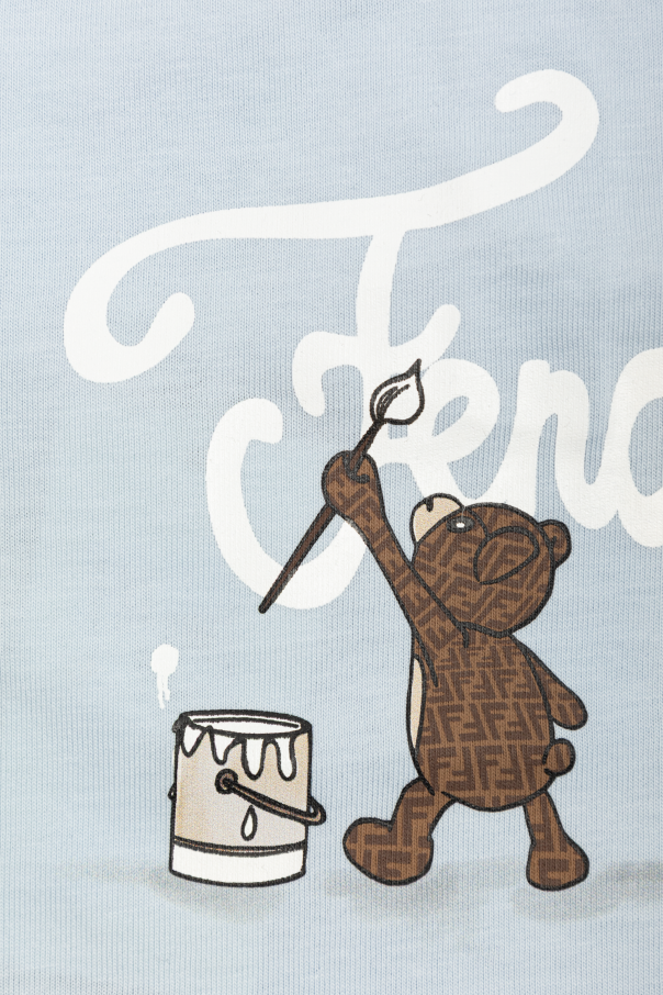 Fendi Kids T-shirt de algodão com logótipo