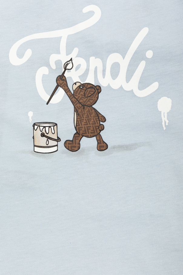 Fendi Kids T-shirt de algodão com logótipo