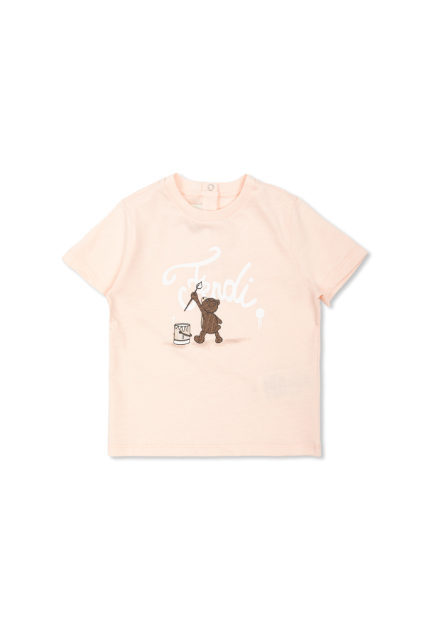 Cotton T-shirt with logo od Fendi Kids