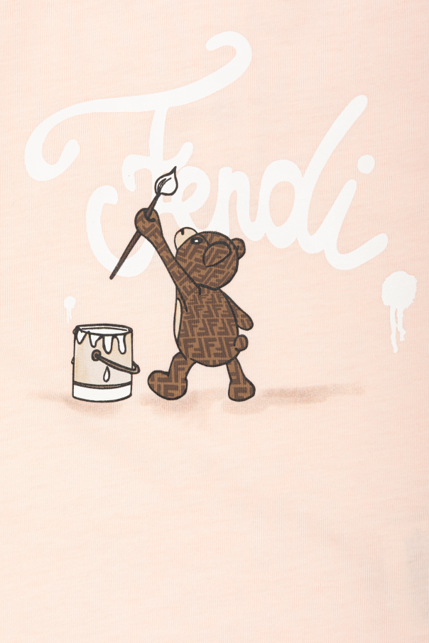 Fendi Kids T-shirt de algodão com logótipo