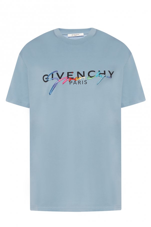Blue Logo-embroidered T-shirt Givenchy - Vitkac Germany