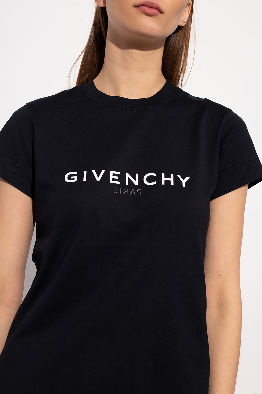 shirt with logo | IetpShops | Women's Clothing - Givenchy T - Givenchy Open  Back Chain Knotted Halter Top in Black