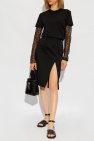Givenchy BLACK T-shirt with lace sleeves