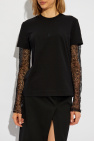 Givenchy BLACK T-shirt with lace sleeves