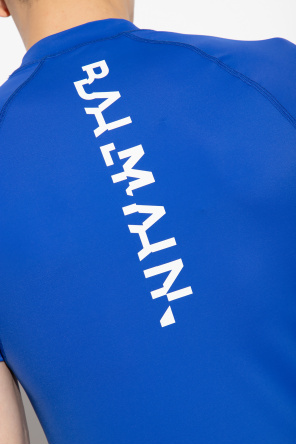 balmain rectangular Training top with logo