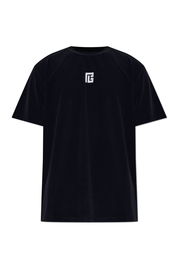 T-shirt with embroidered logo od Balmain