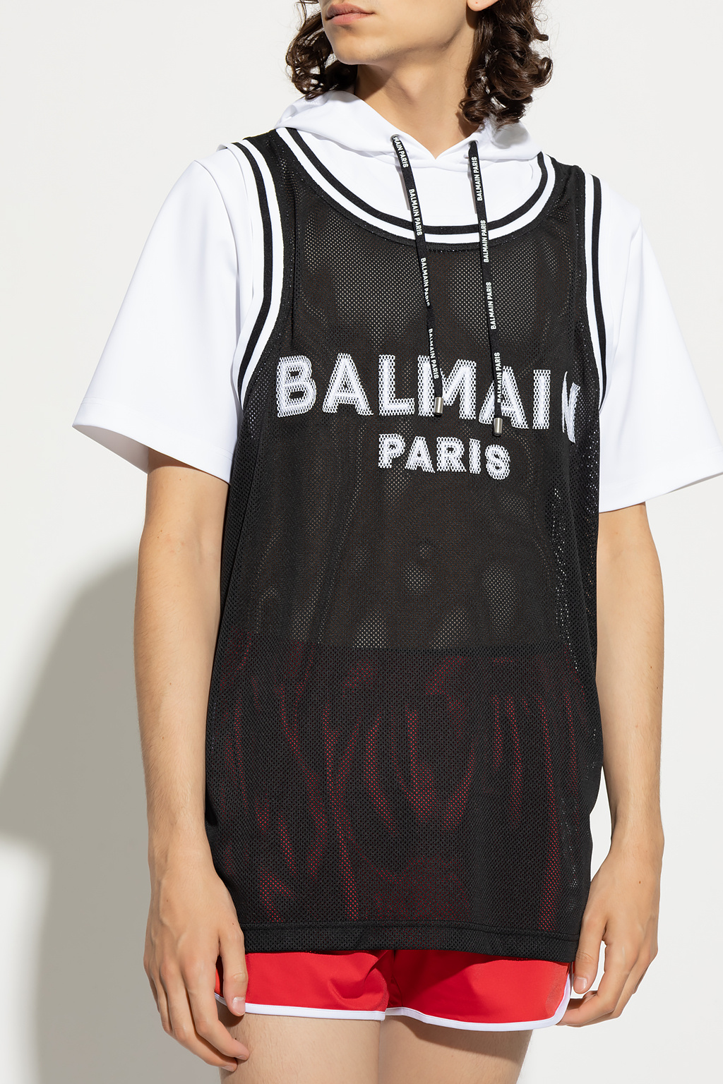 Balmain Hooded training T-shirt