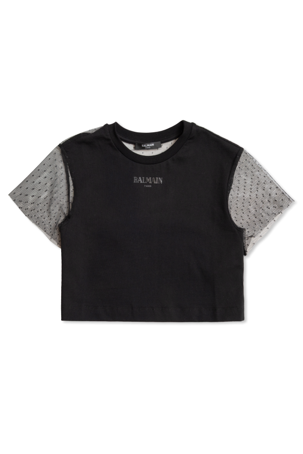 Top with tulle sleeves and back od Balmain Kids