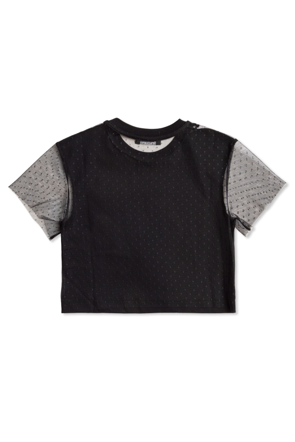 Balmain Kids Top with tulle sleeves and back