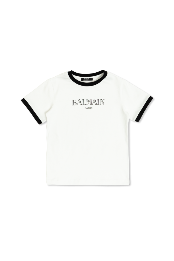 T-shirt with printed logo od Balmain Kids