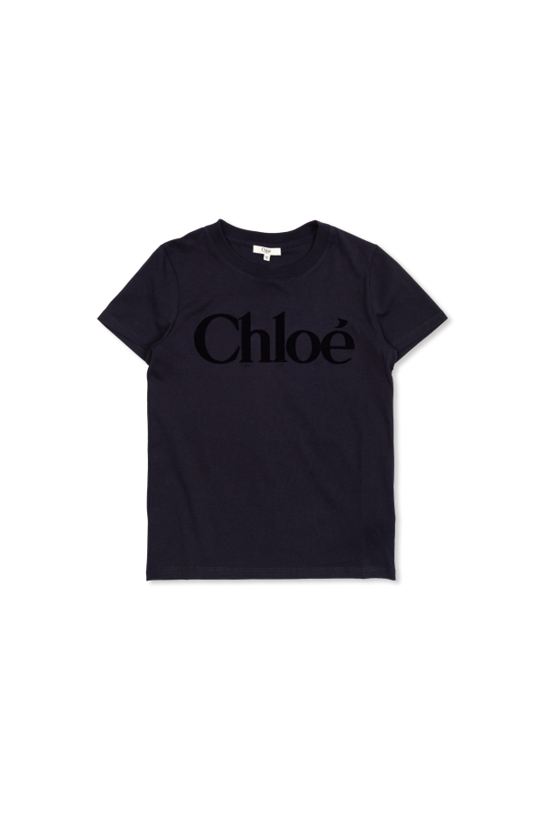 T-shirt with a logo and velvety finish, zdjęcie 1 T-shirt with a logo and velvety finish od Chloé Kids